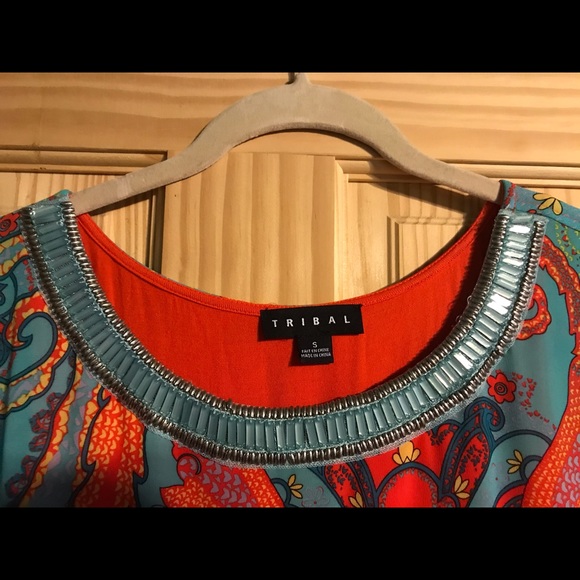 Orange and Blue Tribal Dress - Picture 2 of 2